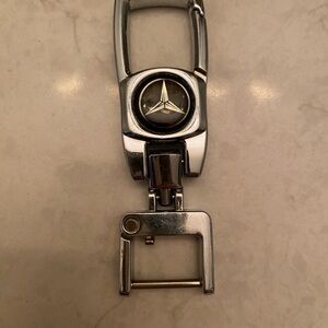 Mercedes Benz Silver Keychain with Black Accent